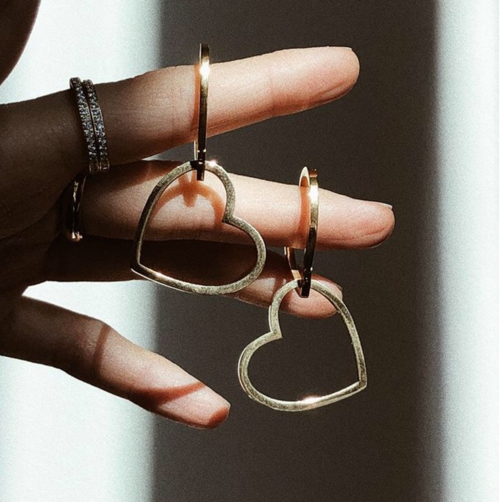 Bagatiba Double Heart Hoop Earrings❣️❣️